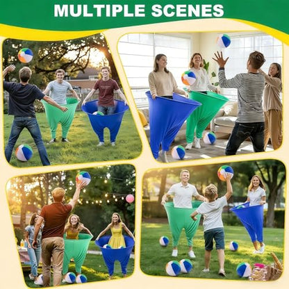2 Pack Granny Pants Yard Game,Outdoor Party Game with 8 Pack Bouncy Balls and 2 Pack Pump,Fun Family Reunion and Adult Game for Groups - size: small sizes