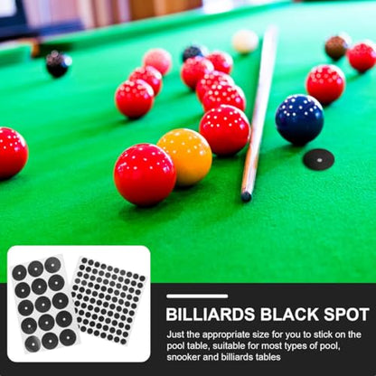 BESPORTBLE Billiard Table Marker Dots Black Snooker Spots Self-Adhesive Billiard Point Stickers for Pool Table Markers Billiards Practice Cloth Material 2 Sheets