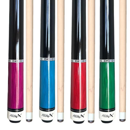Pool Cue Set of 4 Pool Cue Stick (18oz-21oz), 13mm Tip, 58", Hardwood Billiard, Professional Billiard Pool Cue Stick
