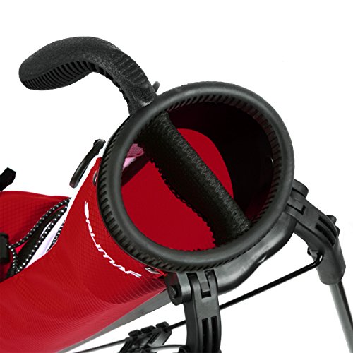 Orlimar Pitch ’n Putt Lightweight Sunday Golf Bag with Stand, Ultra-Light Carry Design, Two-Way Divider Top, Shoulder Strap, Compact Carry Golf Bag for Men & Women - color: Brick Red