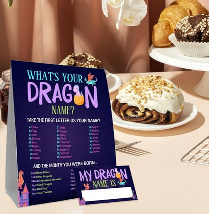 Dragon Birthday Party Decorations-Birthday Party Games,Dragon Theme Birthday Party Sign,Baby Shower Decorations,Birthday Party Game,Baby Shower Games,What's your Dragon Name - style: Dragon 2