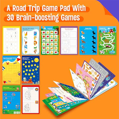 SpriteGru Logic Puzzles Game Pad, 30 Reusable & Erasable Logical Thinking Games, Dry Erase Brain-Boosting Puzzle Activities Book for Kids, Educational Toy for Road Trip, Airplane & Car Travel - style: Logic Puzzles