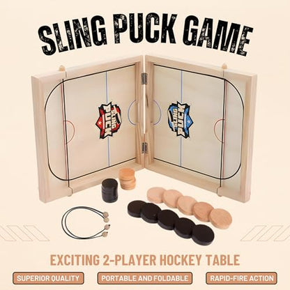 Fast Sling Puck Game - Super Winner Slingshot Puck Board Game - Sling It Shot 2 Player Hockey Table for Kids, Teen and Adults - Christmas Indoor Family Tabletop Games - style: 24 Inch Large
