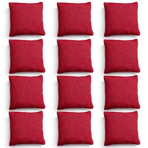 Mini Bean Bags for Tossing Games, Small Cornhole Bean Bags for Cornhole Game,Bean Bags for Tossing Kids, Family Fun,School,Cookouts,Carnivals - color: Red