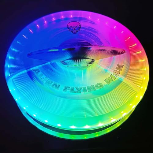 LETAO RGB Flying Disc - 38 LEDs, 12 Lighting Modes, Rechargeable, Waterproof, Lightweight & Safe for Kids & Adults