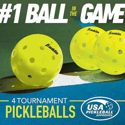 Franklin Sports Pickleball Paddle and Ball Set - Wooden Pickleball Rackets + Balls - Activator - USAPA Approved | Ball Set - style: 4 Player Set - Blue/Green