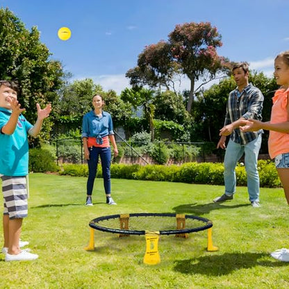 Roundnet Game Set with Balls and Patented Net, Lawn, Beach, Backyard Outdoor Game for Adults and Family - style: 3 balls with strip light