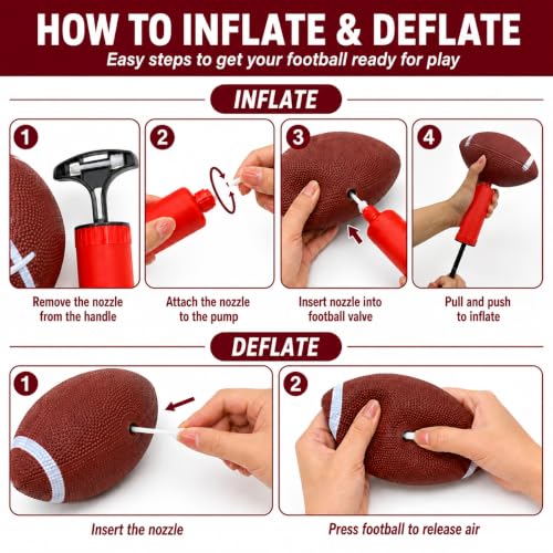 Punieayi Football Toss Game with 4 Inflatable Balls, Football Throwing Target Games for Boys 8-12, Sports and Outdoors Toys for Kids Ages 3+
