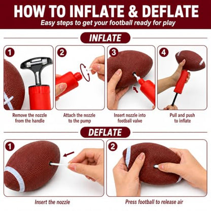 Punieayi Football Toss Game with 4 Inflatable Balls, Football Throwing Target Games for Boys 8-12, Sports and Outdoors Toys for Kids Ages 3+
