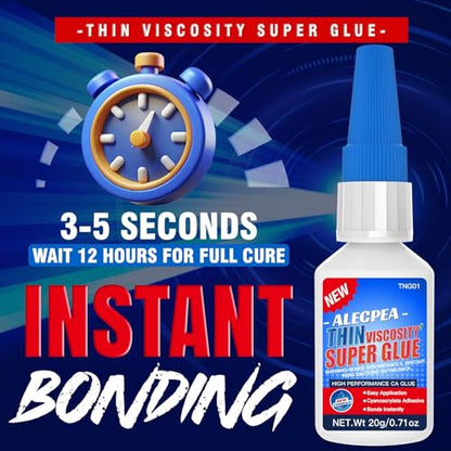 20g Thin CA Glue (2-3 CPS), 2-5 Second Cure Time - Ideal for Hobbies and Precision Work: Woodworking, Model Making (Cars, Airplanes), Pen Turning, Inlays, and Surface Stabilization - size: 20g/1Pack, style: Thin CA Glue