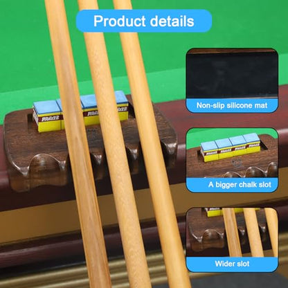 CROWN ME Weighted wooden 4-Cue pool cue stick holder, billiard cue stick holder, chalk holder - style: 4 Holes