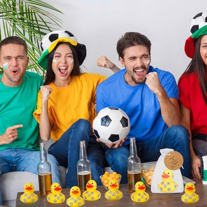 Amyhill 24 Sets Mini Soccer Rubber Ducks Gifts Sport Party Favors Tabletop Decoration for Coach Team Gifts Club Gift Player Team Events Decorations Birthday Party Supplies - style: Soccer