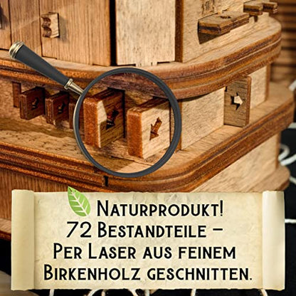 iDventure Cluebox - Davy Jones Locker - Escape Room Game - Pirate Puzzle Box - Gift Box - 3D Wooden Puzzle for Adults - Wooden Jigsaw - Brain Teaser - Birthday Gift Gadget for Men - Money Box - color: Davy Jone's Locker