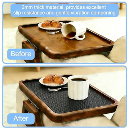 Non-Slip Pad & Non-Slip Gasket - 10 x 7.5 Inch Black Reusable Rubber Table Mat, Dishwasher Safe, Perfect for Furniture, Guitars, Walkers and Pet Bowls (Black, 10 in x 7.5 in) - color: Black