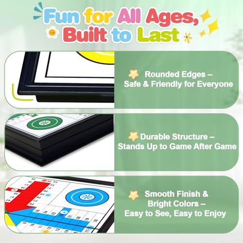 Travel Magnetic Ludo Board Game - 9.8 Inch Foldable Portable Set with Storage for Game Pieces & Dice, 2-4 Player Classic Game for Kids, Adults, Car, Airplane & Family Night