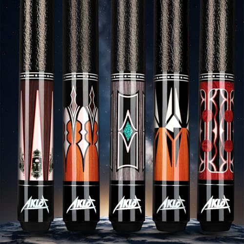 AKLOT Pool Cues, 5-Pack 58" Maple Pool Cue Stick, Pool Sticks for Adults - Perfect for Home Game Rooms, Bars & Billiard Halls, Pool Que 18 19 20 21 oz Pool Cue Set