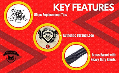 Professional Soft Tip Darts 12 PC Set | 12 Brass Barrels | 50 Extra Black 2BA Tips| 12 Aluminum Shafts | 16 Flights Standard Shape | Multi Tool | Carry Bottle - color: Black Barrel-19g