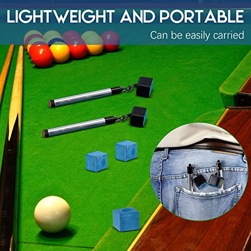 Meooeck 2 Pcs 2 in 1 Pool Cue Chalk Holder for Billiards, Portable Pool Snooker Chalk Holder, Non-Slip Billiard Cue Tip Pricker, Table Accessory