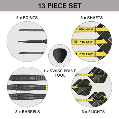 Target Darts Bolide Void 90% Tungsten Dart Set, Steel Tip Swiss Point Darts | 21G/22G/23G/24G/25G/25G | Professional Darts Sets, Black Darts, Swiss Point Tool Included - size: 24G, style: Barrel 05