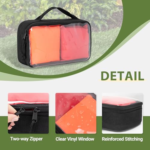 Goburos Cornhole Bag Carry Case Holds 8 Bean Bags, Portable Carrier with Handle for Men and Women, Black