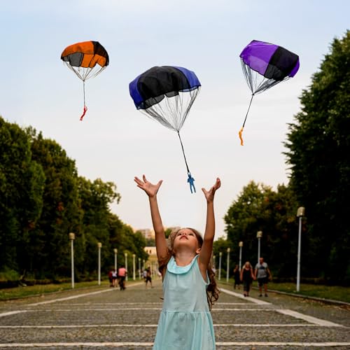 NUTTY TOYS Parachute Toys for Kids - Tangle Free Outdoor Flying Parachute Men, Top Indoor & Outside, 3 4 5 6 7 8 9 10 11 12 Year Old, Best Christmas Stocking Stuffers Idea 2026 Unique Boy & Girl Gifts - style: Indigo Blue