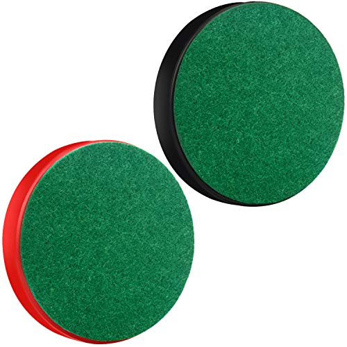 ONE250 Air Hockey Pushers and Red Air Hockey Pucks, Goal Handles Paddles Replacement Accessories for Game Tables (4 Striker, 4 Puck Pack) - color: Black & Red
