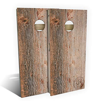 Slick Woody's Professional-Grade Cornhole Boards - 4'x2' Solid Wood Regulation Woodgrain Bean Bag Toss Game with 8 Resin Filled Bags - color: Moss Wood