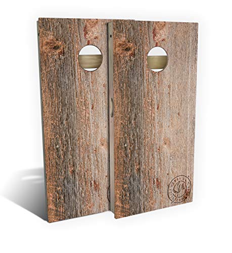 Slick Woody's Professional-Grade Cornhole Boards - 4'x2' Solid Wood Regulation Woodgrain Bean Bag Toss Game with 8 Resin Filled Bags - color: Moss Wood