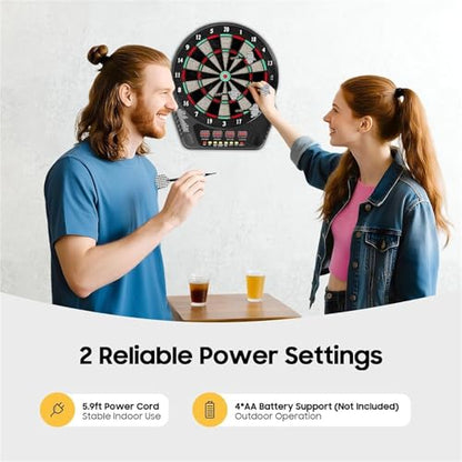 Electronic Soft Tip Dart Board Set with Colorful Led Digital Electric Dartboard Includes 6 Darts Power Adapter for Adults, Home & Bar