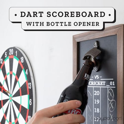 Play Platoon Dart Scoreboard & Darts Holder Wall Mount - Wood Score Board, Professional Darts Accessories, Dart Holder - size: 15.75 x 8 inch, style: Chalkboard