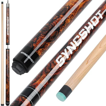 2 in 1 Heavy Break Jump Cue: 3-Piece Break Cue Pool Stick 58 Inch 23oz 14mm Pro Tips Fas-Grade Maple Wood Jump&Break Pool Cue Sticks (Brown, 23~25 oz)