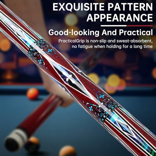 Pool Cues Set of 5/4/1, Pool Sticks for Adults 58 48 Inch 15 18 19 20 21oz Maple Wood Billiards Cue Sticks, for Professional Billiard Players Bars Home Hall Table Sport - color: 1 Piece (18oz Red)