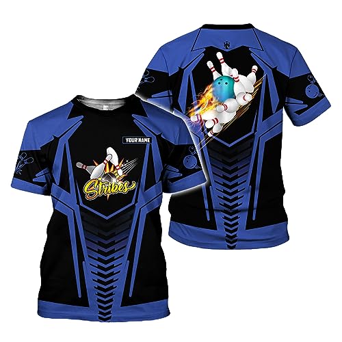 Rivelus Personalized Name Bowling Shirts for Men and Women 3D, Bowling Shirts for Team Bowling, Bowling Shirts Gift - color: Blm29
