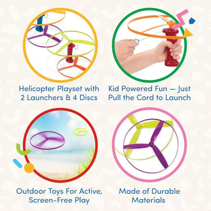 Battat – Flying Disc Toy – 2 Launchers & 4 Discs – Helicopter Playset – Outdoor Toys for Summer – 3+ Years– Skyrocopter