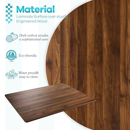 Kaboon Universal Tabletop 48"x36", Solid One-Piece Melamine Table Top, Restaurant Desk DIY, Home and Office,Dark Walnut - color: Dark Walnut, size: 48x36