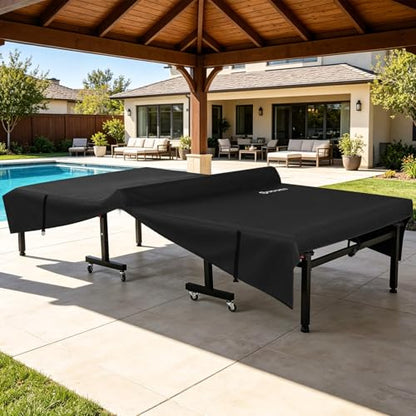 Porch Shield 9x5 Ft Ping Pong Table Cover – Outdoor Water Repellent Table Tennis Cover for Folding & Flat Black
