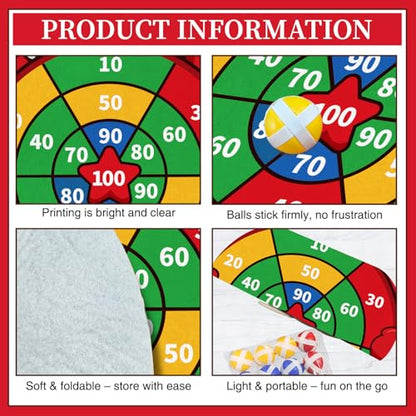 Valentine Gift for Kids, Pink Cartoon Dwarf Dart Board with 12 Sticky Balls Valentines Games, Large Kids Valentines Day Gifts for Boys Girls Toddlers, Valentines Games for Kids Party Classroom - style: Christmas Santa