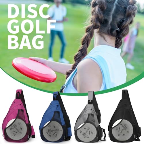 MOYAQI Disc Golf Bag with Retriever Holder and Storage Pockets, Disc Golf Backpack with 8-10 Disc Capacity, Padded Adjustable Strap and Back Panel, Lightweight and Durable - color: Rose pink