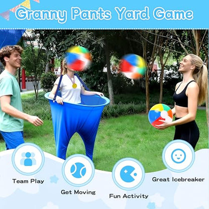 Granny Pants Yard Game Oversized Granny Pants Outdoor Games Party Set - color: Red and Blue