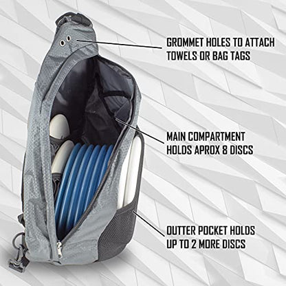 Disc Golf Backpack Slinger Bag | 6-12 Discs | Multiple Colors - color: Gray
