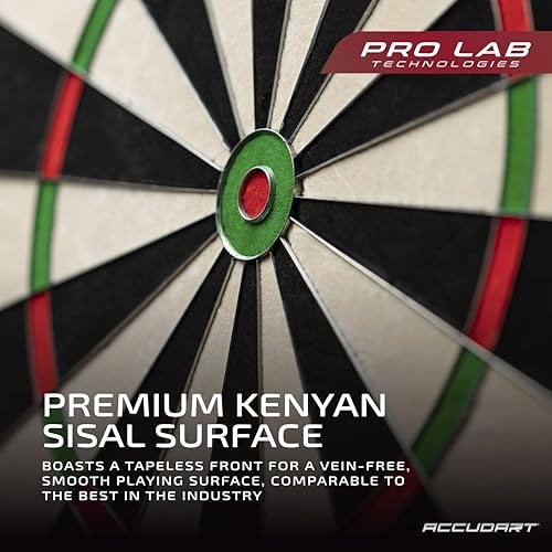 Accudart Envy Bristle Dartboard - 360° Pro-Glide Number Ring - ROTA-X Precision Alignment System - LEVELTECH Stabilizers for Perfect Alignment - Premium Kenyan Sisal
