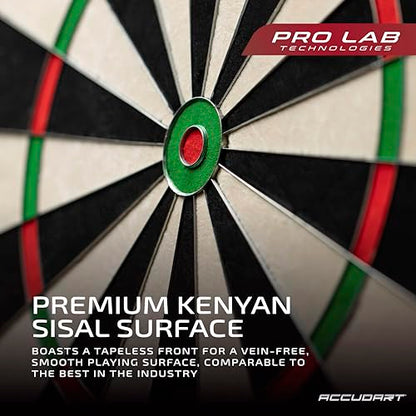 Accudart Envy Bristle Dartboard - 360° Pro-Glide Number Ring - ROTA-X Precision Alignment System - LEVELTECH Stabilizers for Perfect Alignment - Premium Kenyan Sisal