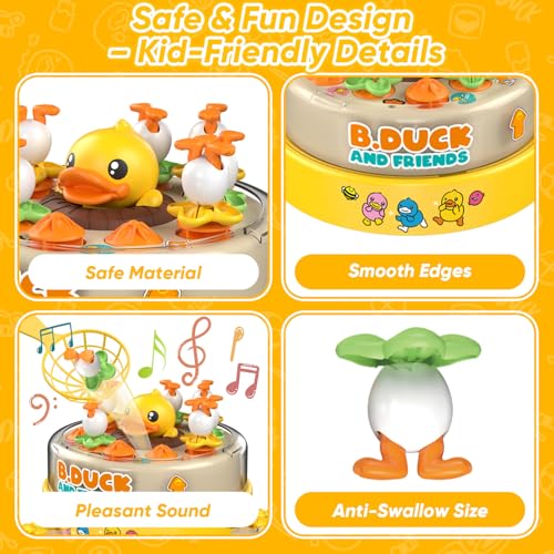 B.Duck Board Games for Kids, B.Duck Bounce and Catch Duck Game Toys for Toddler, Jumping Ducks Game Toys, 2 Players Handheld Interactive Toy for Boys Girls, Family Board Games, Birthday Gifts.