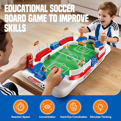 Soccer Board Game, Mini Foosball Table Toys for Boys & Girls Kids - Upgraded Interactive Pinball Tabletop Football Game, Ideal Birthday Christmas Sports Gifts for Family, Playroom & Travel