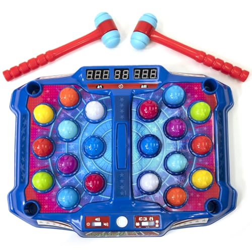 Merchant Ambassador Retro Arcade: Electronic Smash-A-Mole - Tabletop Game, Moles Light Up, 4 Playing Modes, 1-2 Players, Ages 6+ - style: Smash-A-Mole