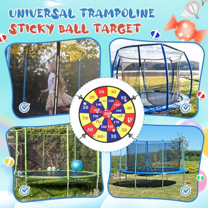 Lunmon 29" Trampoline Dart Board Game Accessories, Trampoline Toss Game Dartboard with 20 Sticky Balls, Indoor & Outdoor, Sport Fun Party Play Toys for Birthday Gifts - style: Stylish Style 200 Score