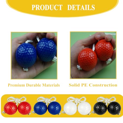12 Pack Ladder Balls Ladder Toss Balls Replacement with Storage Bag for Toss Match - color: Red Blue Black White
