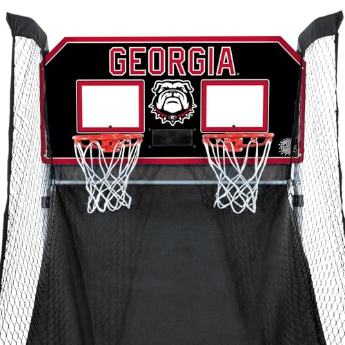 Pop-A-Shot - Home Dual Shot with NCAA Graphics l Sensor Scoring l 16 Game Modes l 7 Balls l Foldable Storage l for All NCAA Fans - style: Georgia Bulldogs