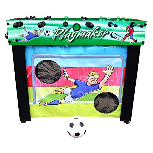 Hathaway Playmaker 3-in-1 Foosball Multi-Game Table with Soccer and Hockey Target Nets for Kids