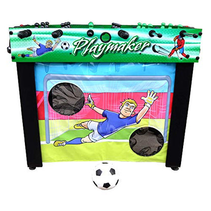 Hathaway Playmaker 3-in-1 Foosball Multi-Game Table with Soccer and Hockey Target Nets for Kids
